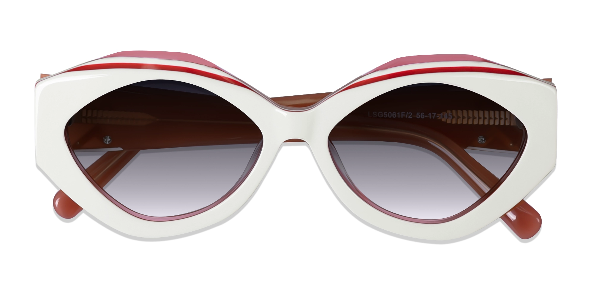 Geometric Cat-Eye Grey Gradient Tint Sunglasses-6