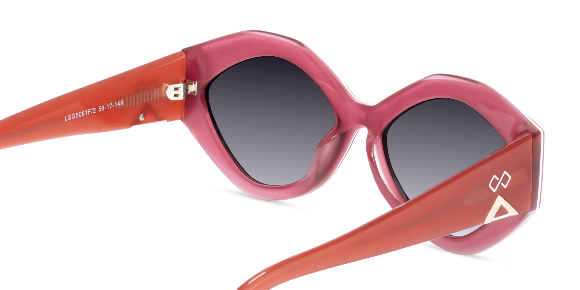 Geometric Cat-Eye Grey Gradient Tint Sunglasses-5