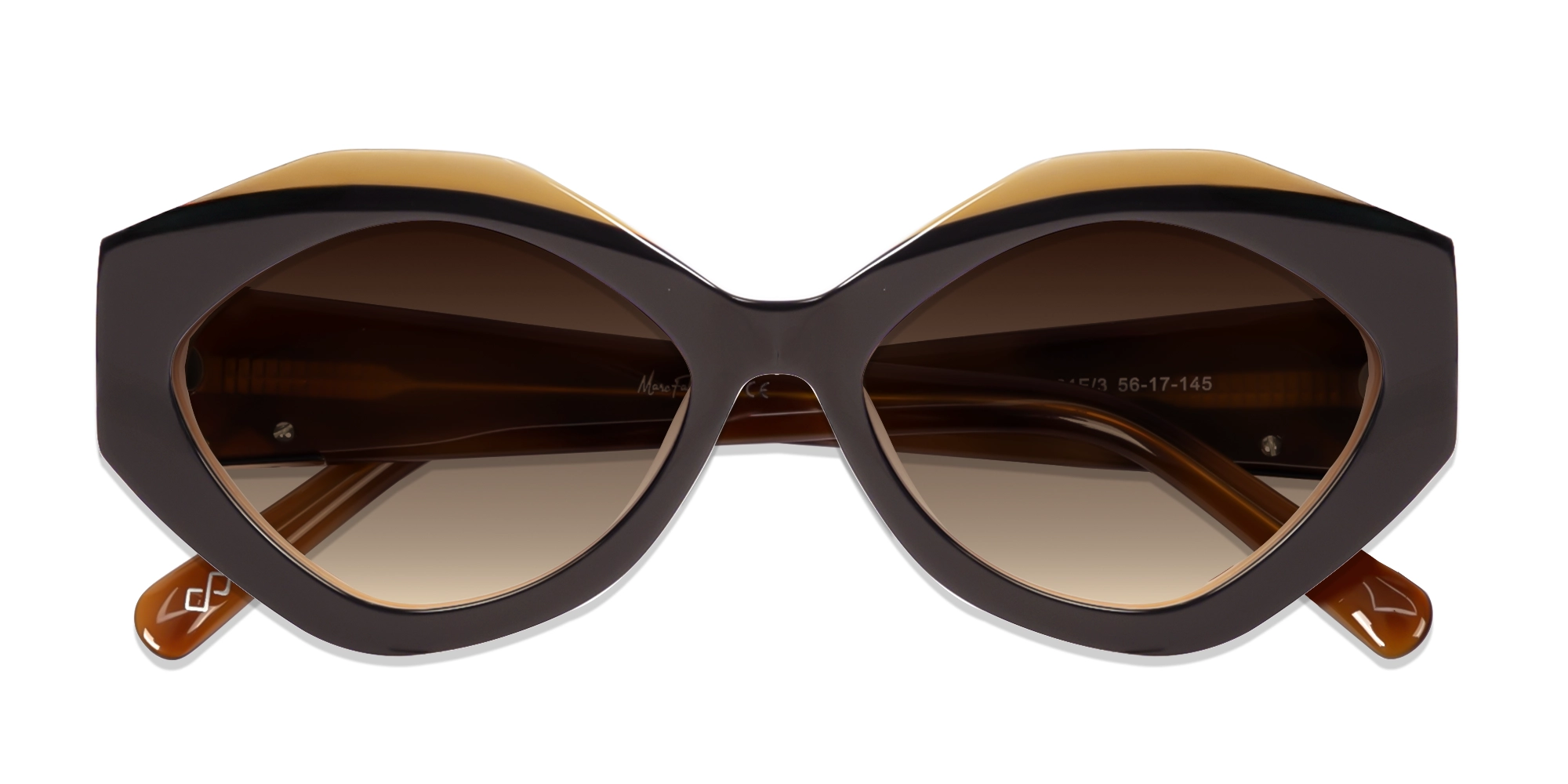 Large Cat-Eye Brown Gradient Tint Sunglasses-6