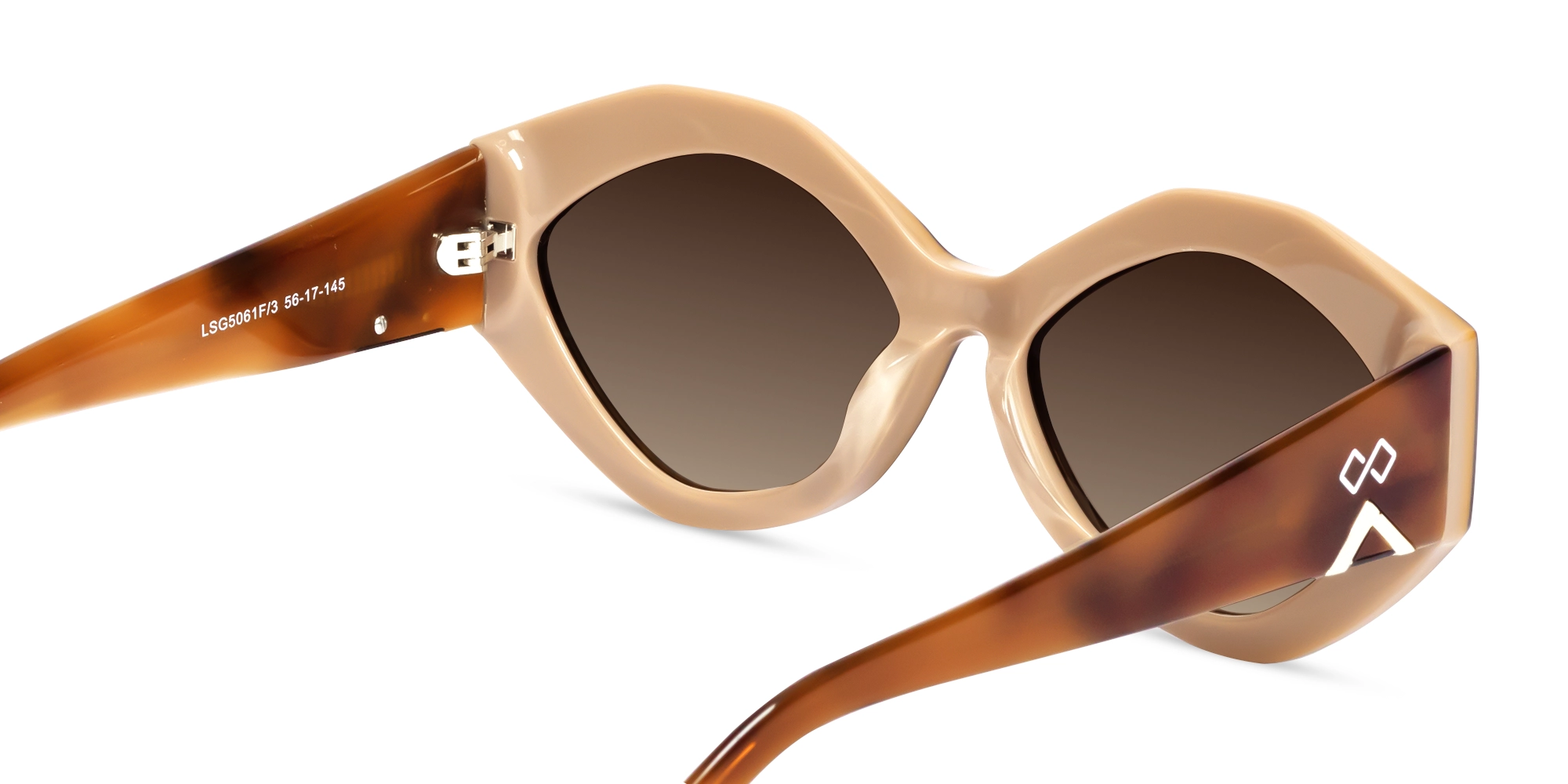 Large Cat-Eye Brown Gradient Tint Sunglasses-5