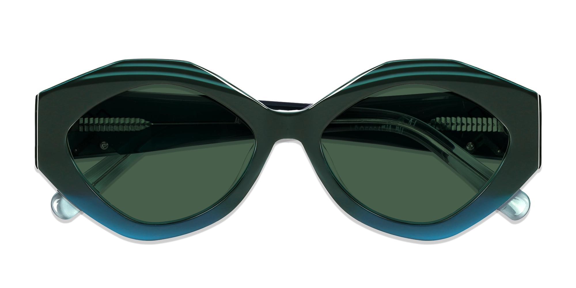 Cat-Eye Frame With Green Tint Sunglasses-6