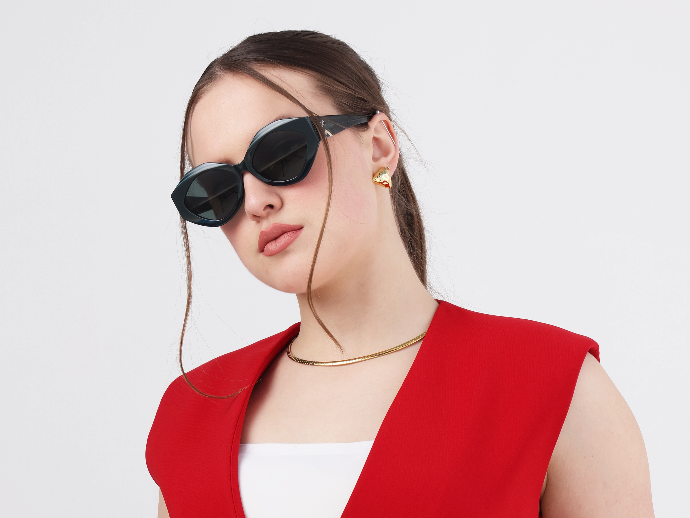 Cat-Eye Frame With Green Tint Sunglasses-51