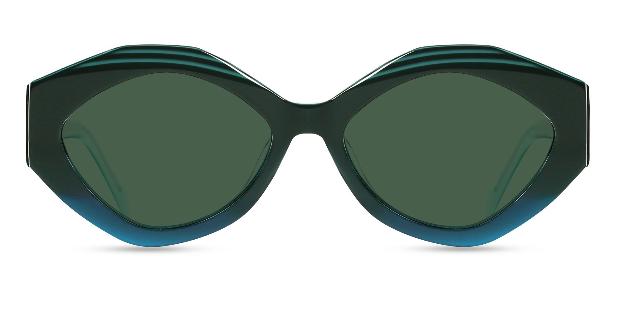 Cat-Eye Frame With Green Tint Sunglasses-1 Cat-Eye Frame With Green Tint Sunglasses-1