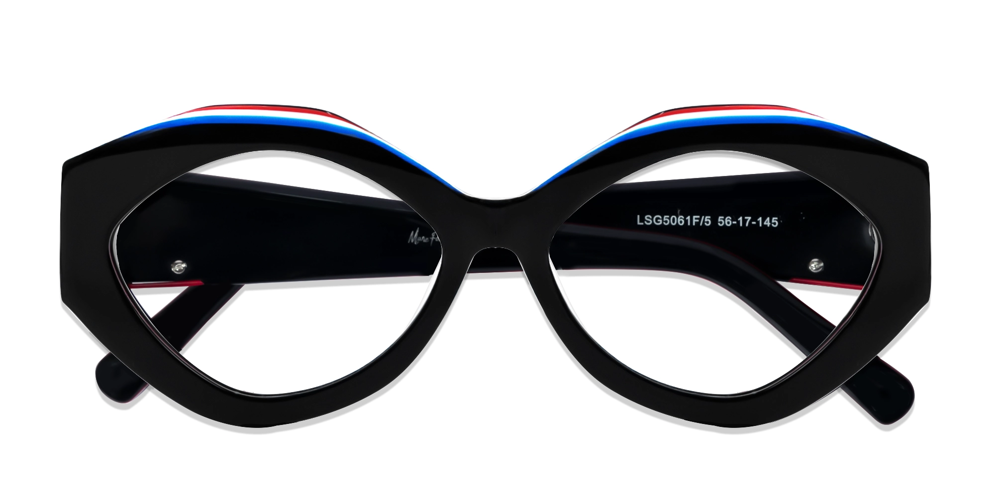 Black Large Acetate Cat-Eye Glasses