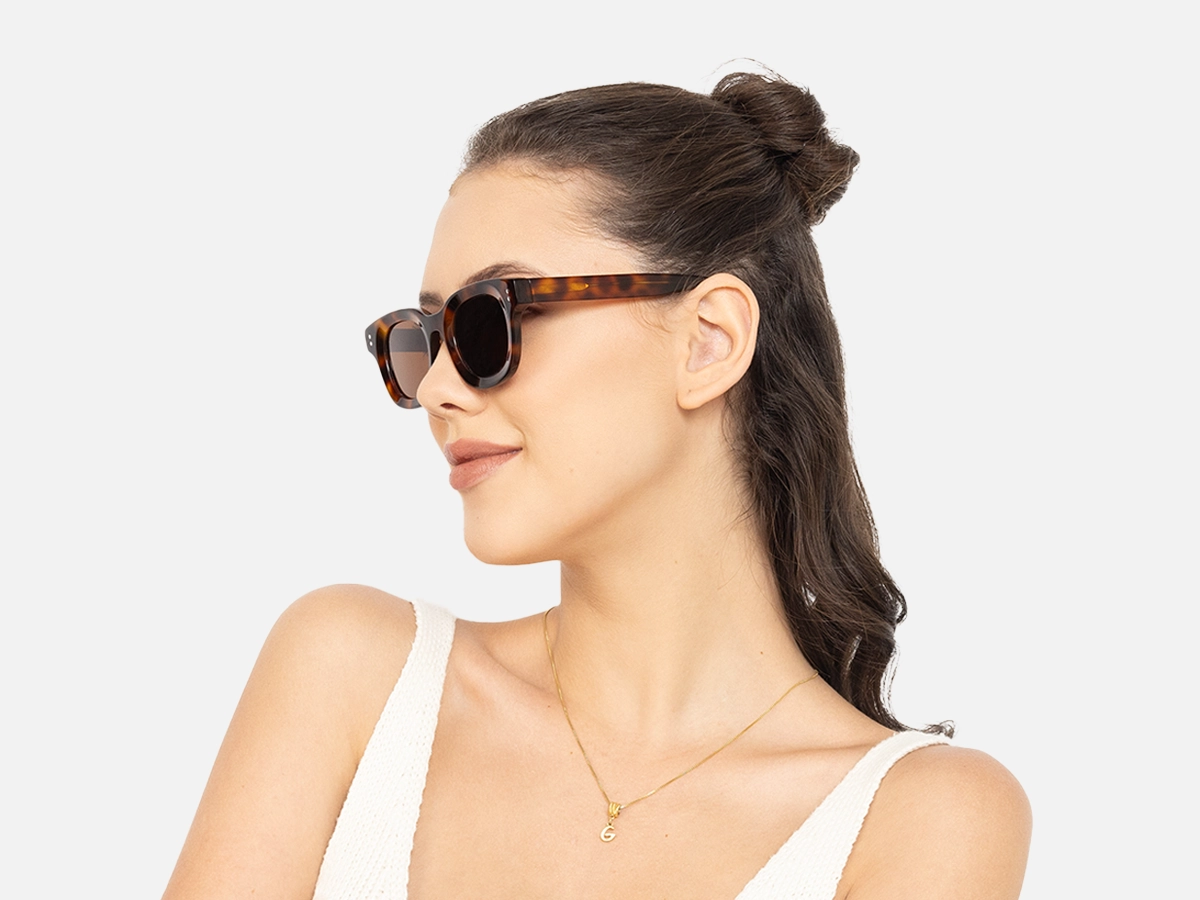Round Tortoiseshell Sunglasses-52