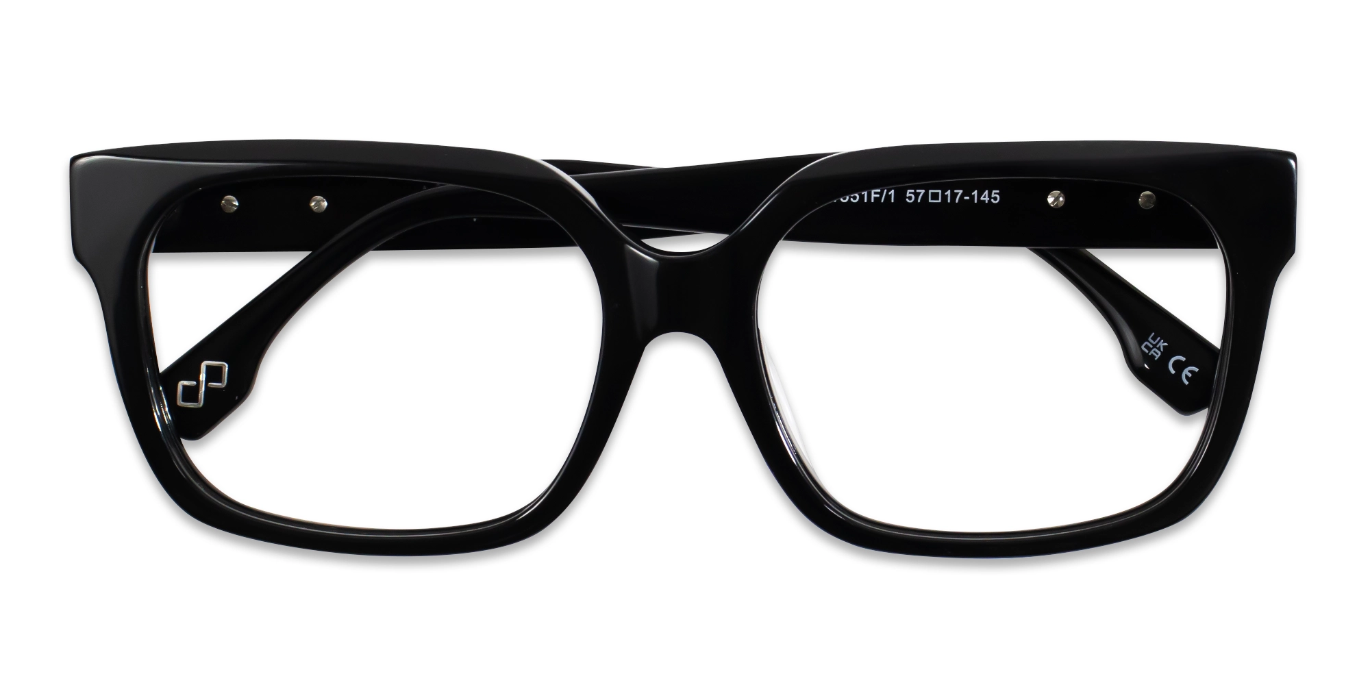 Black Square Full-Rim Acetate Glasses