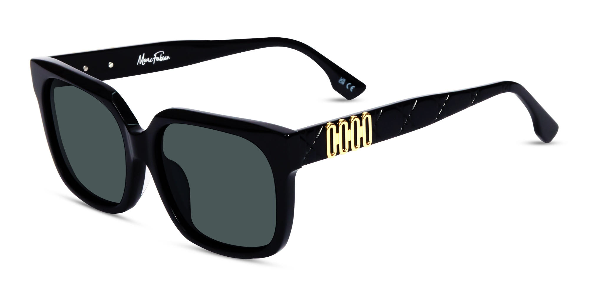 Square Full Rim Dark Grey Tinted Sunglasses