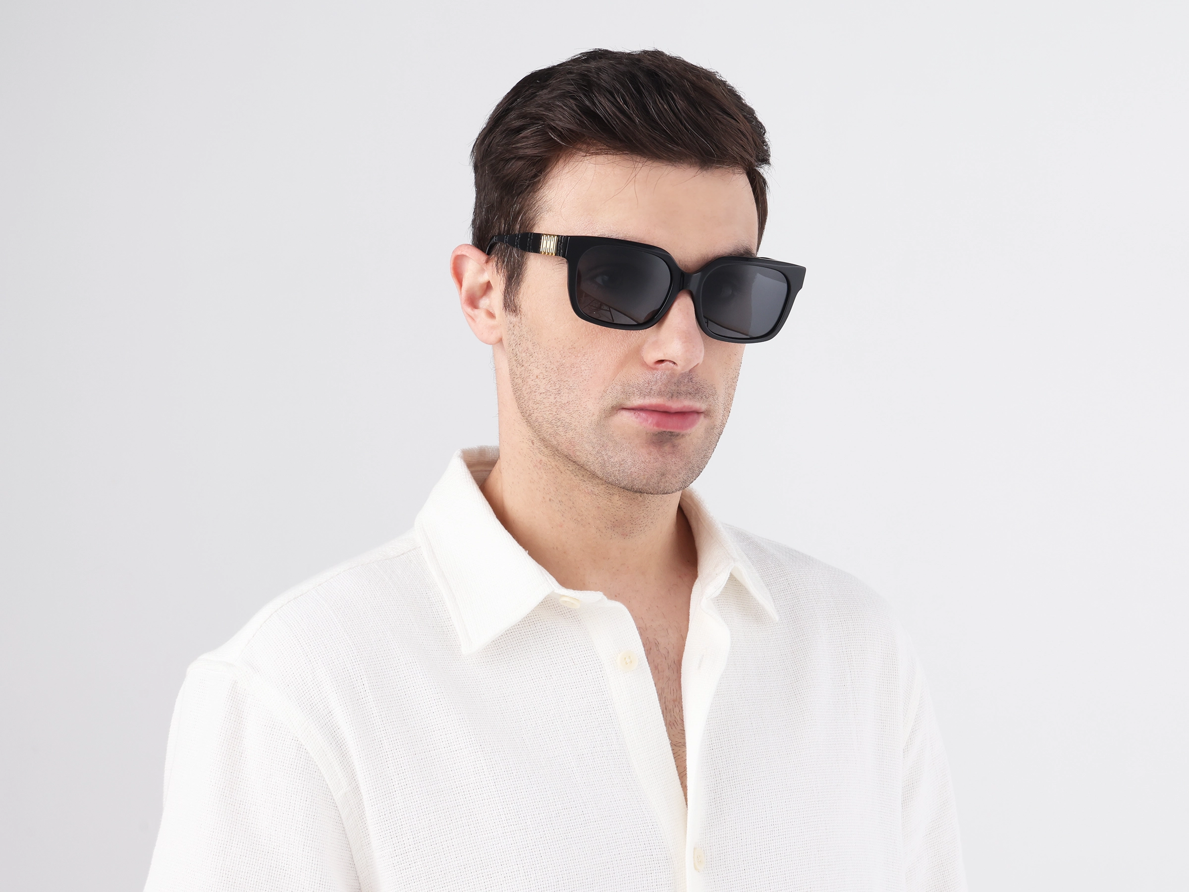 Square Full Rim Dark Grey Tinted Sunglasses