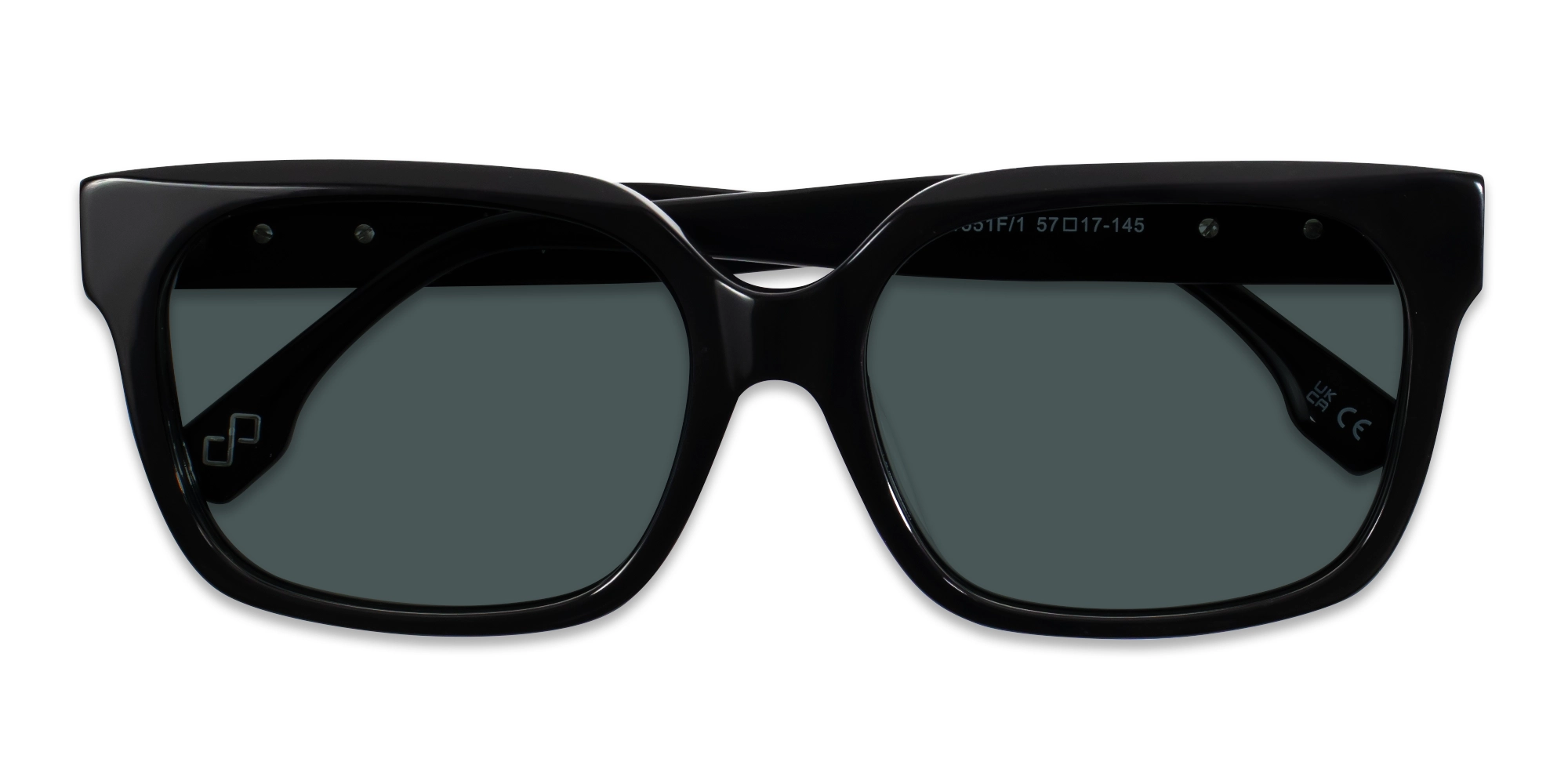 Square Full Rim Dark Grey Tinted Sunglasses