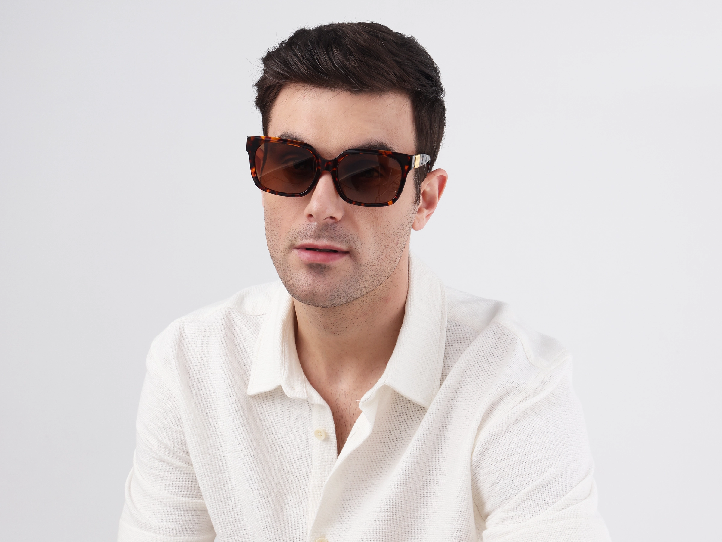 Square Full Rim Brown Tinted Sunglasses