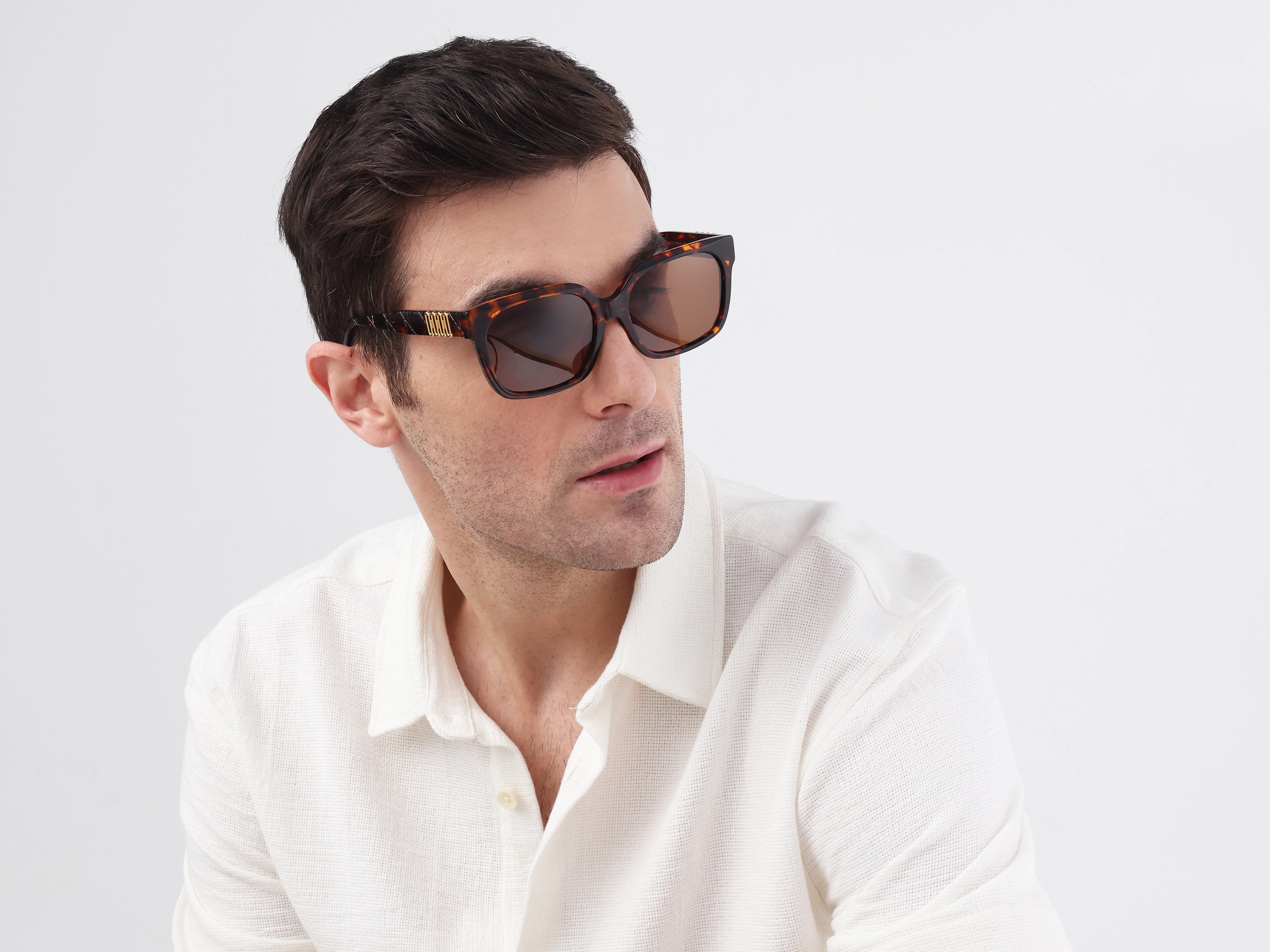 Square Full Rim Brown Tinted Sunglasses