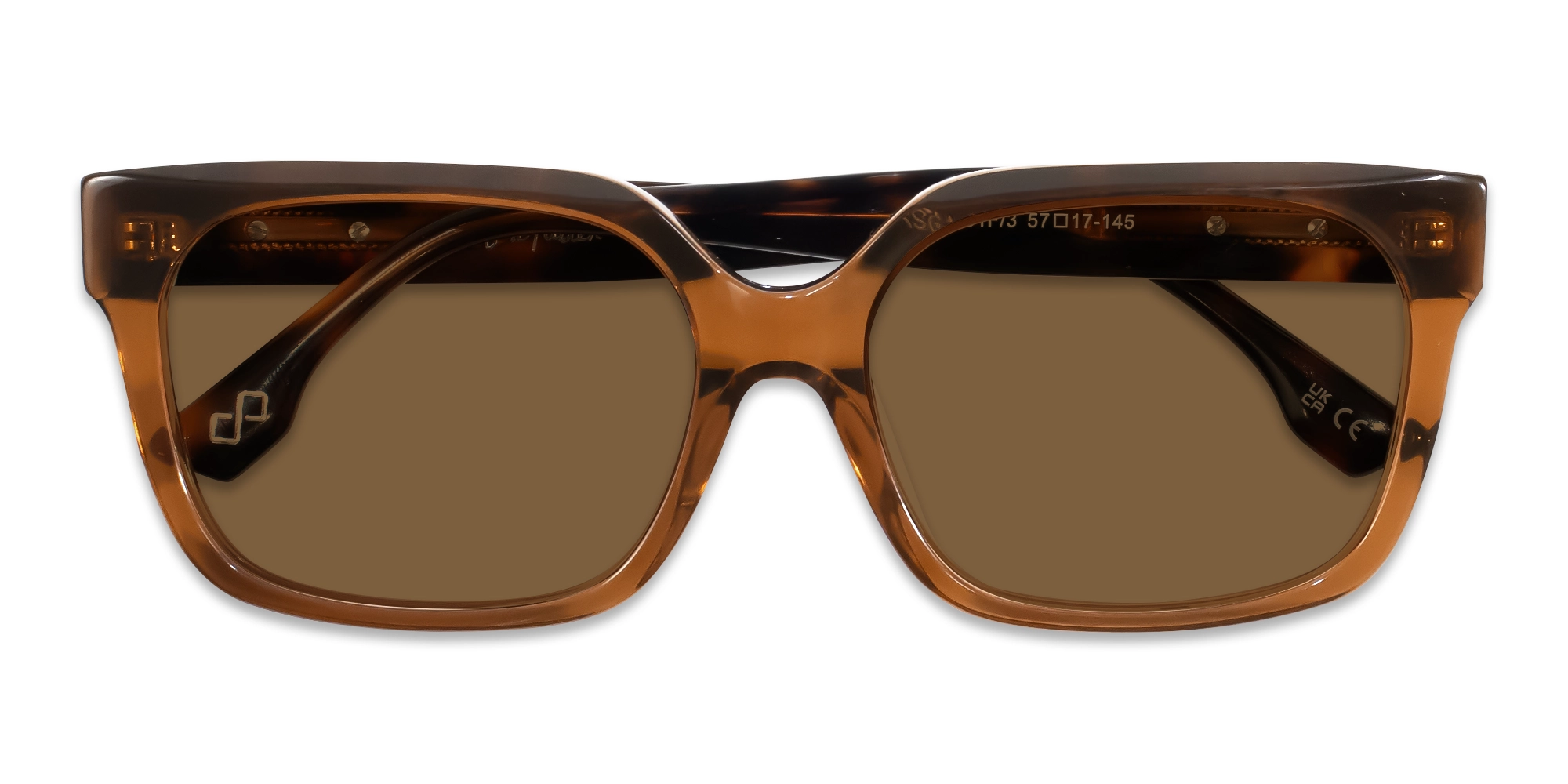 Square Acetate Frame With Brown Tint Sunglasses