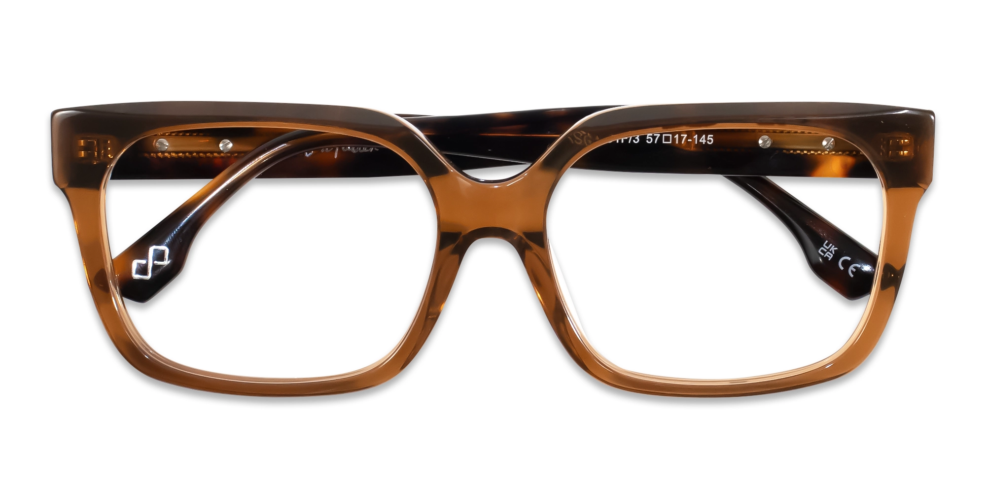 Brown Marble Oversized Square Glasses