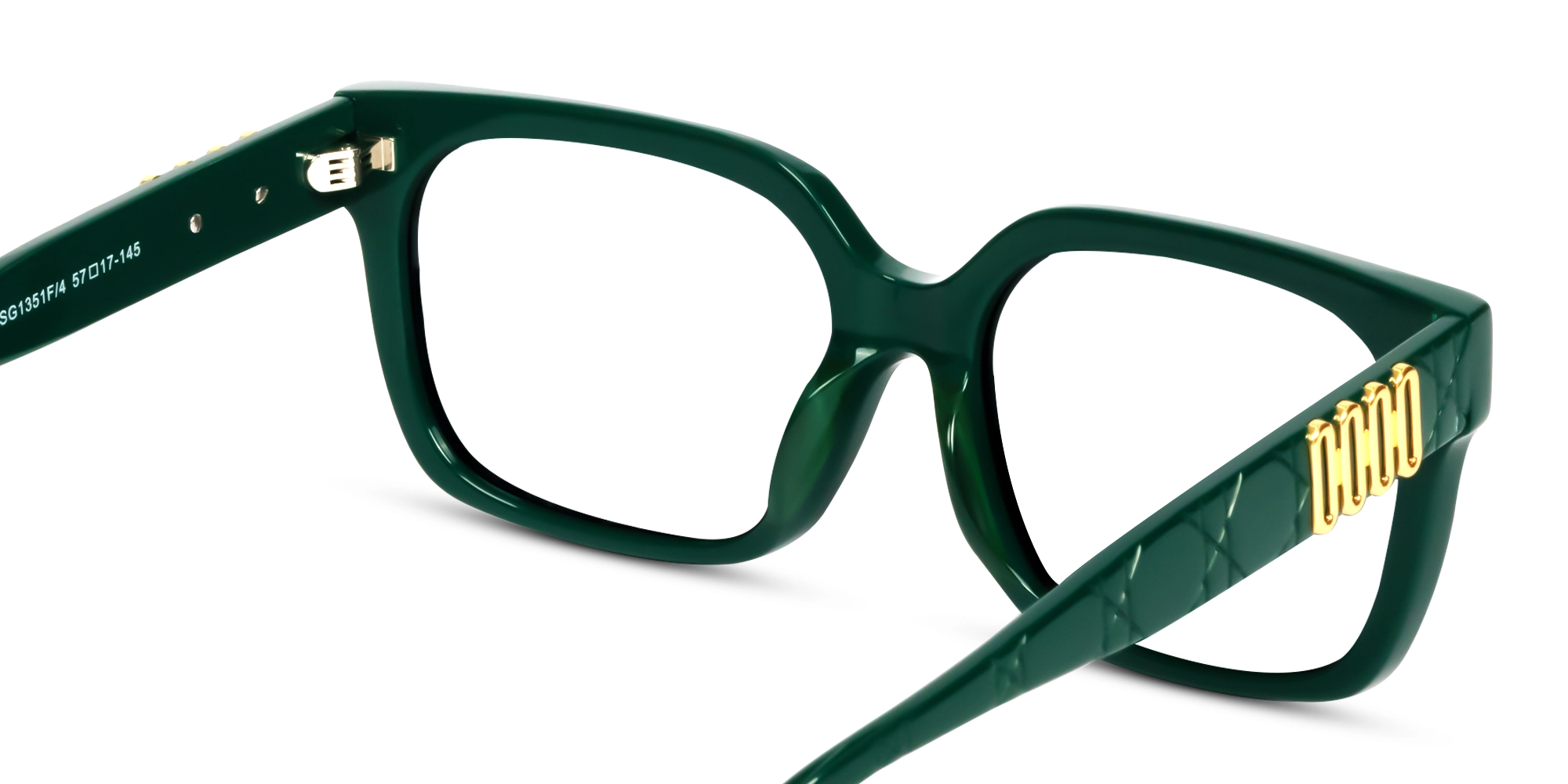Dark Green Oversized Square Glasses