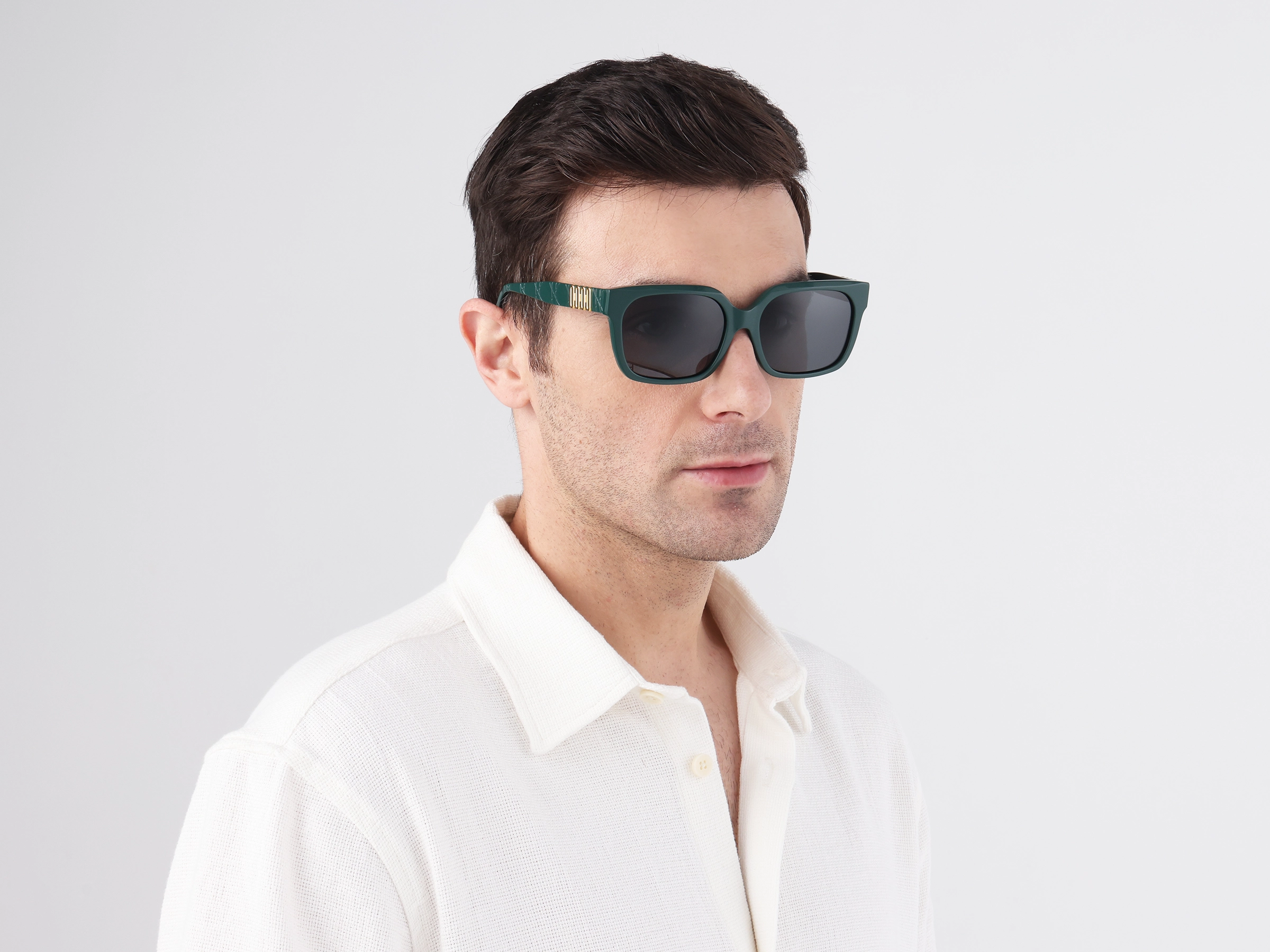 Square Full-Rim Dark Grey Tint Sunglasses