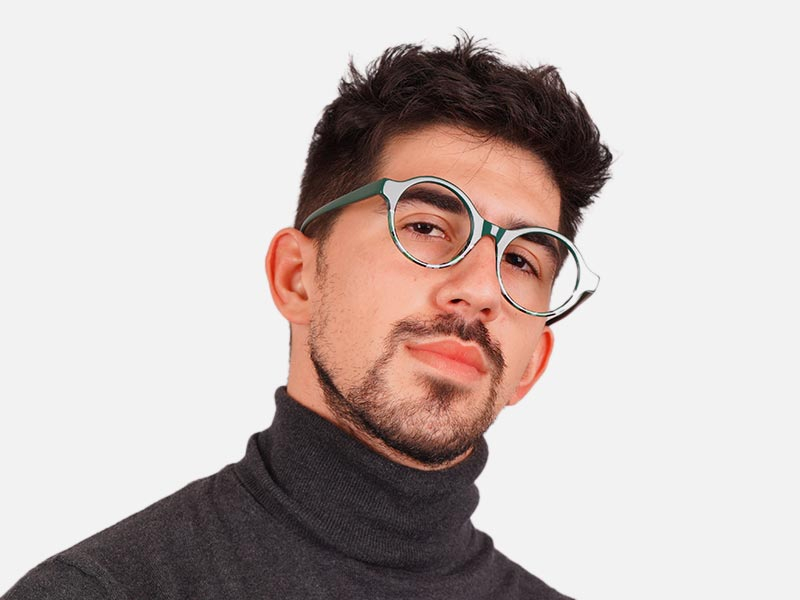 Green Round Glasses Frames-43