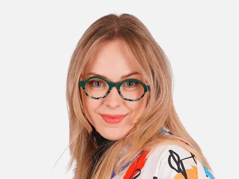 Green Round Glasses Frames-2