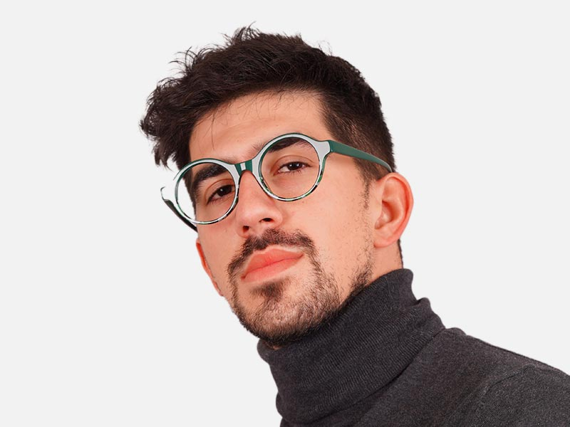 Green Round Glasses Frames-42
