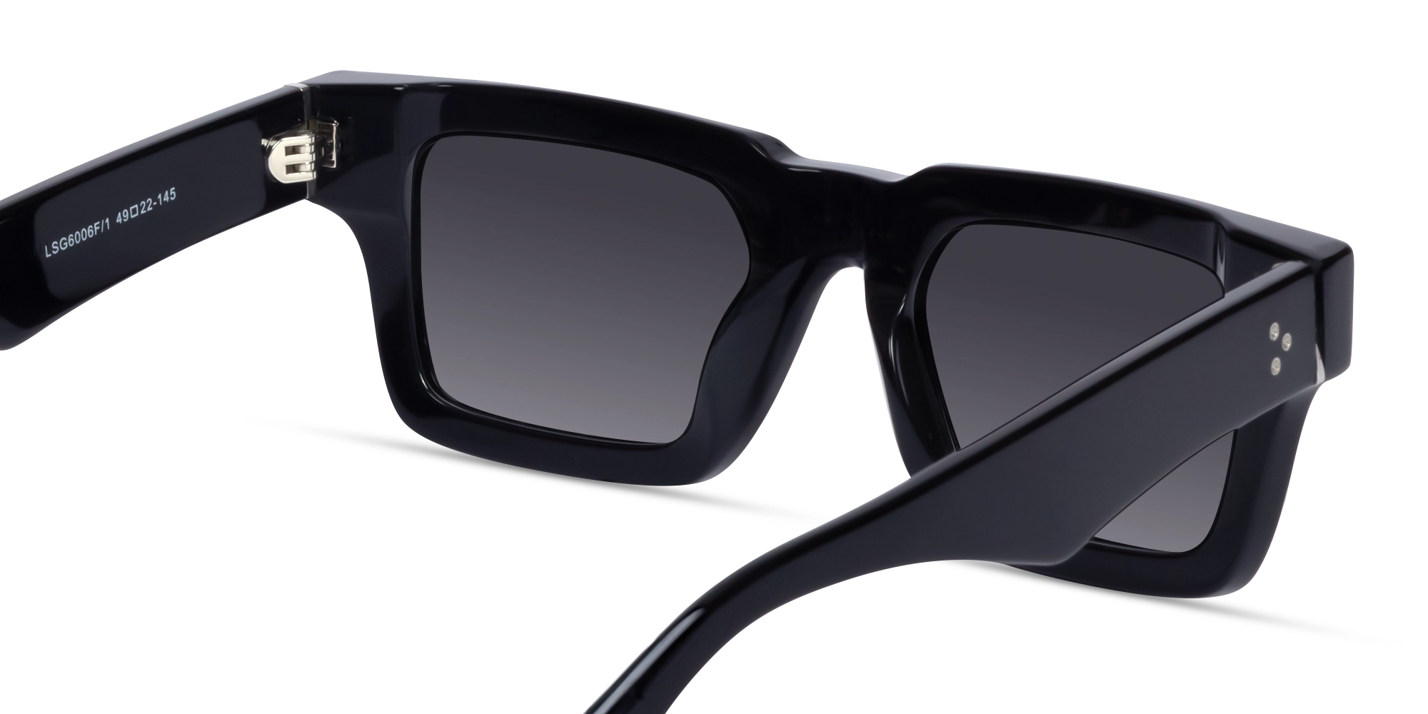 Thick Black Square Acetate Sunglasses 5