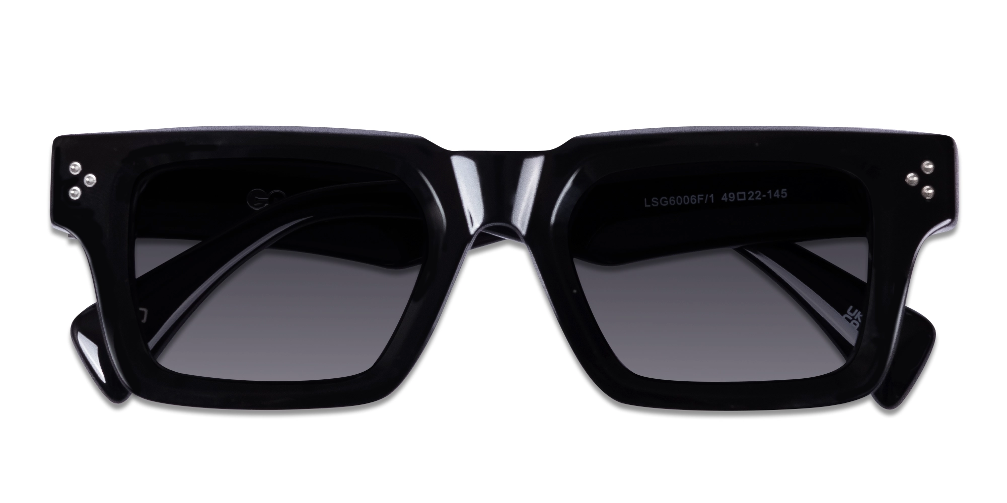Thick Black Square Acetate Sunglasses 6