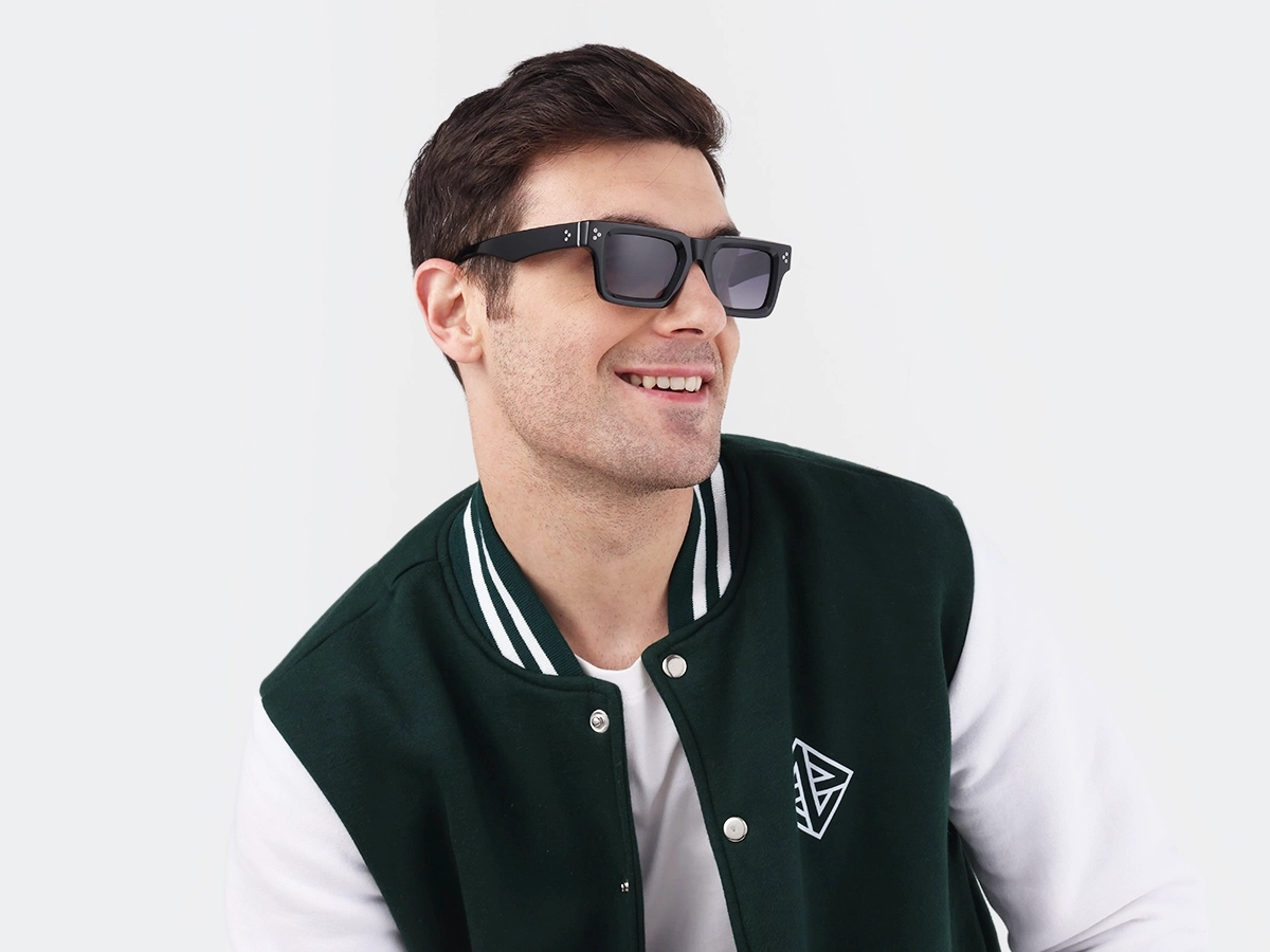 Thick Black Square Acetate Sunglasses 42