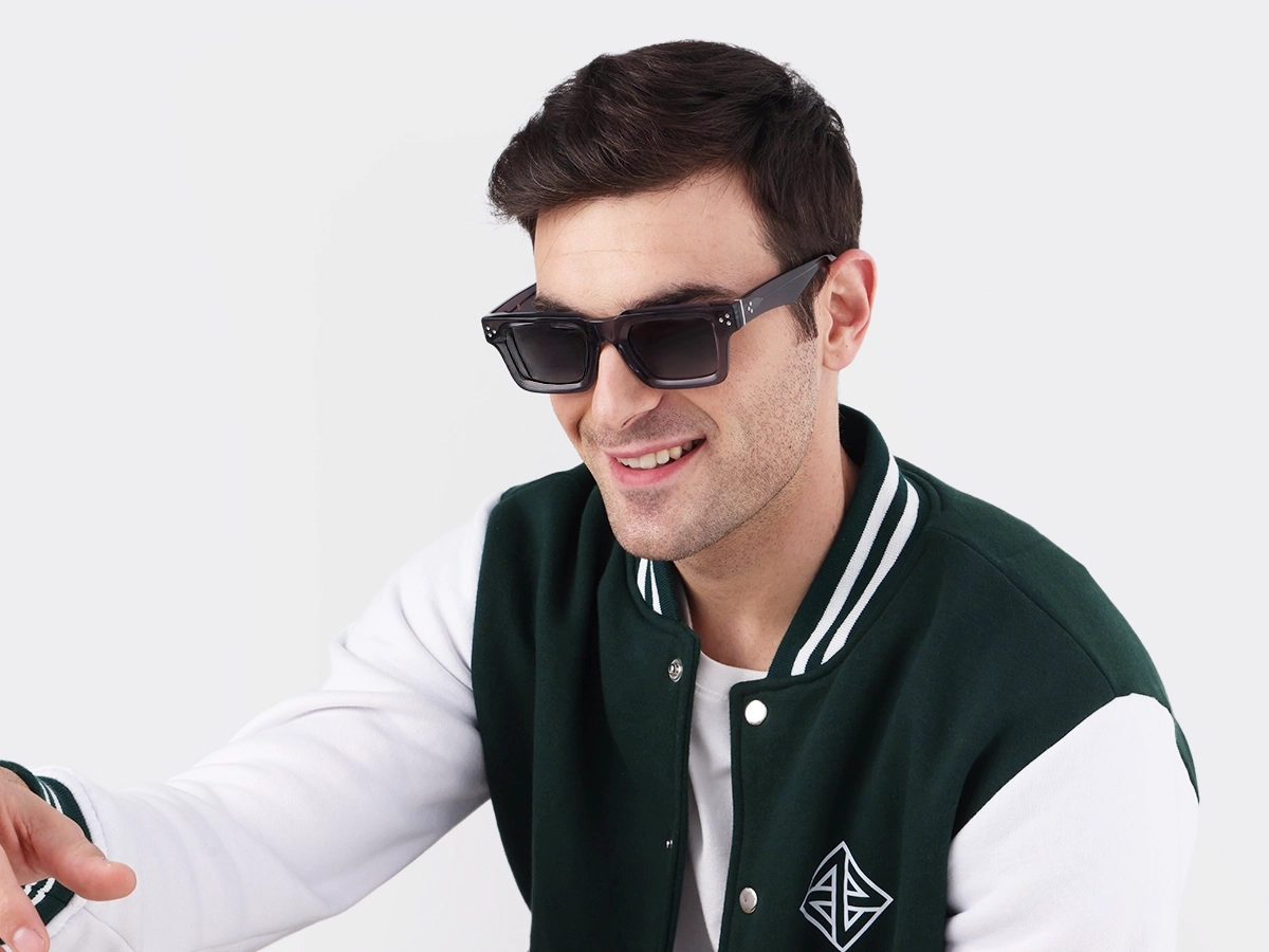Crystal Slate Grey Square Full Rim Sunglasses 41
