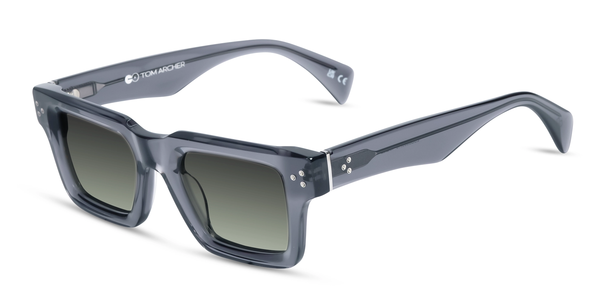 Crystal Slate Grey Square Full Rim Sunglasses 2