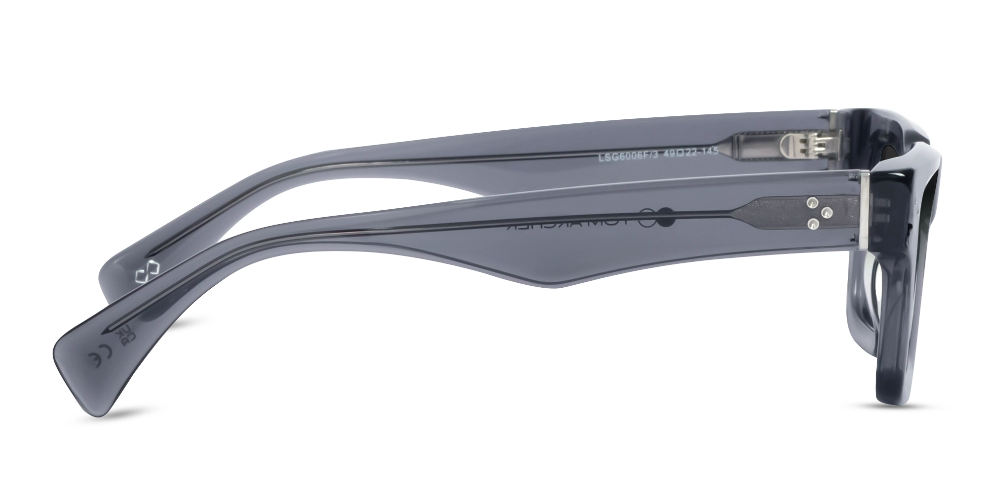 Crystal Slate Grey Square Full Rim Sunglasses 3