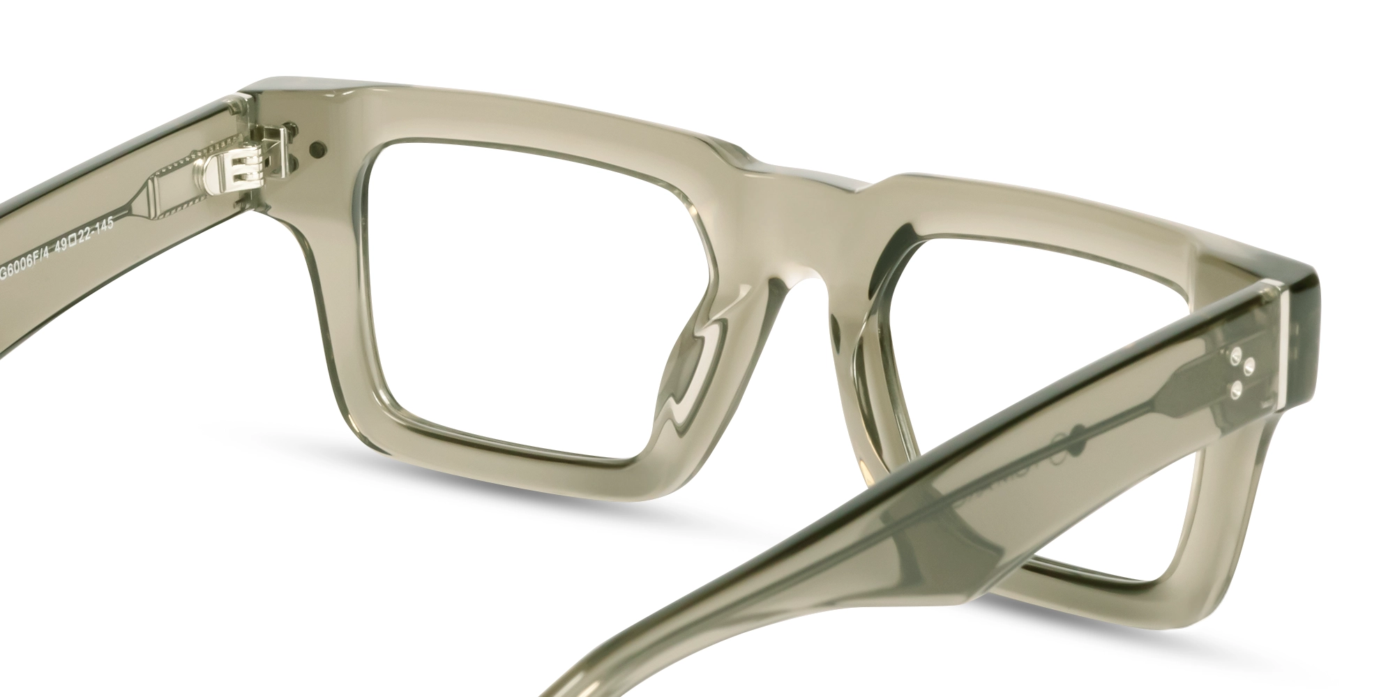 Crystal Clary Sage Thick Square Glasses