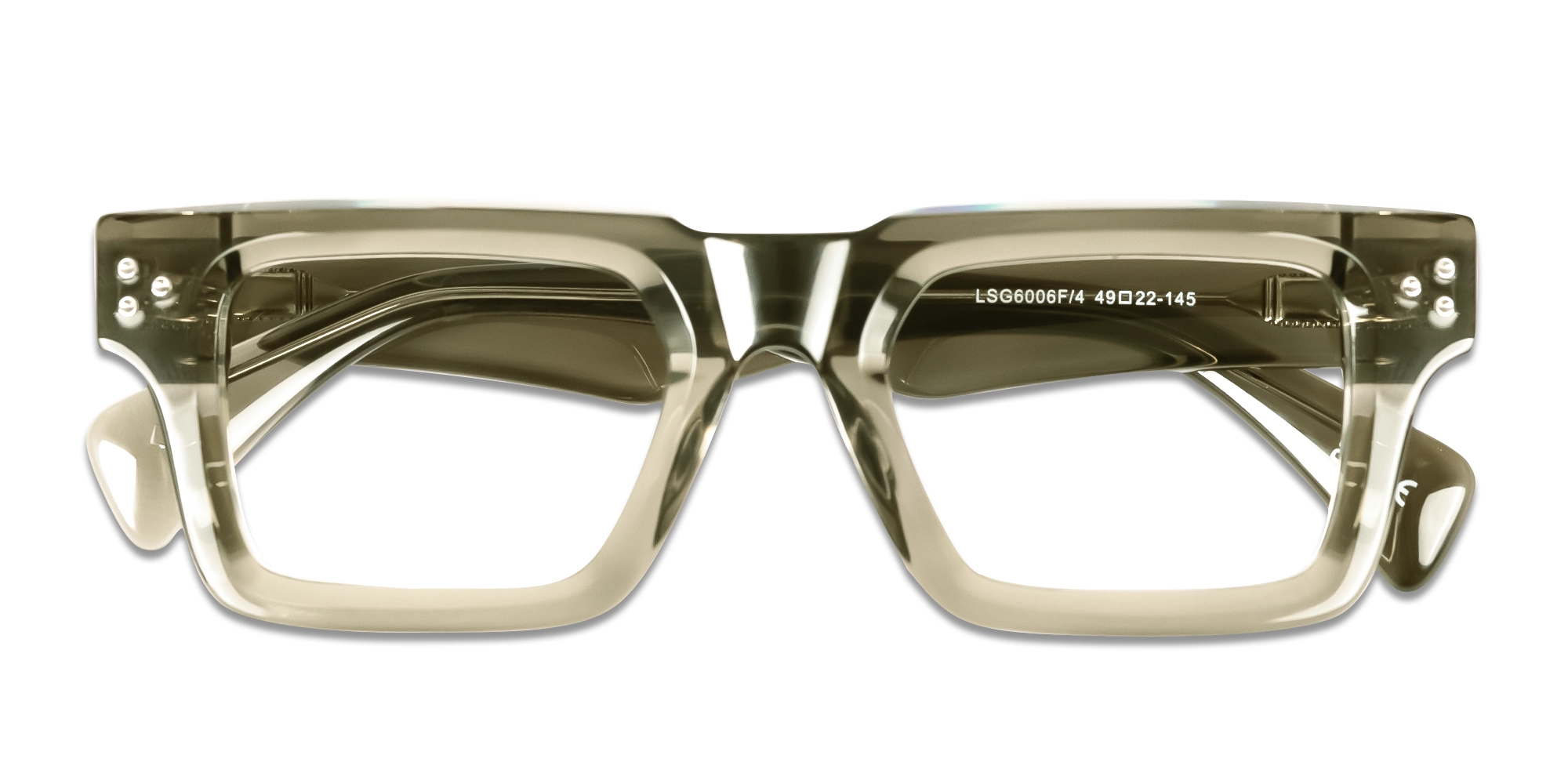 Crystal Clary Sage Thick Square Glasses