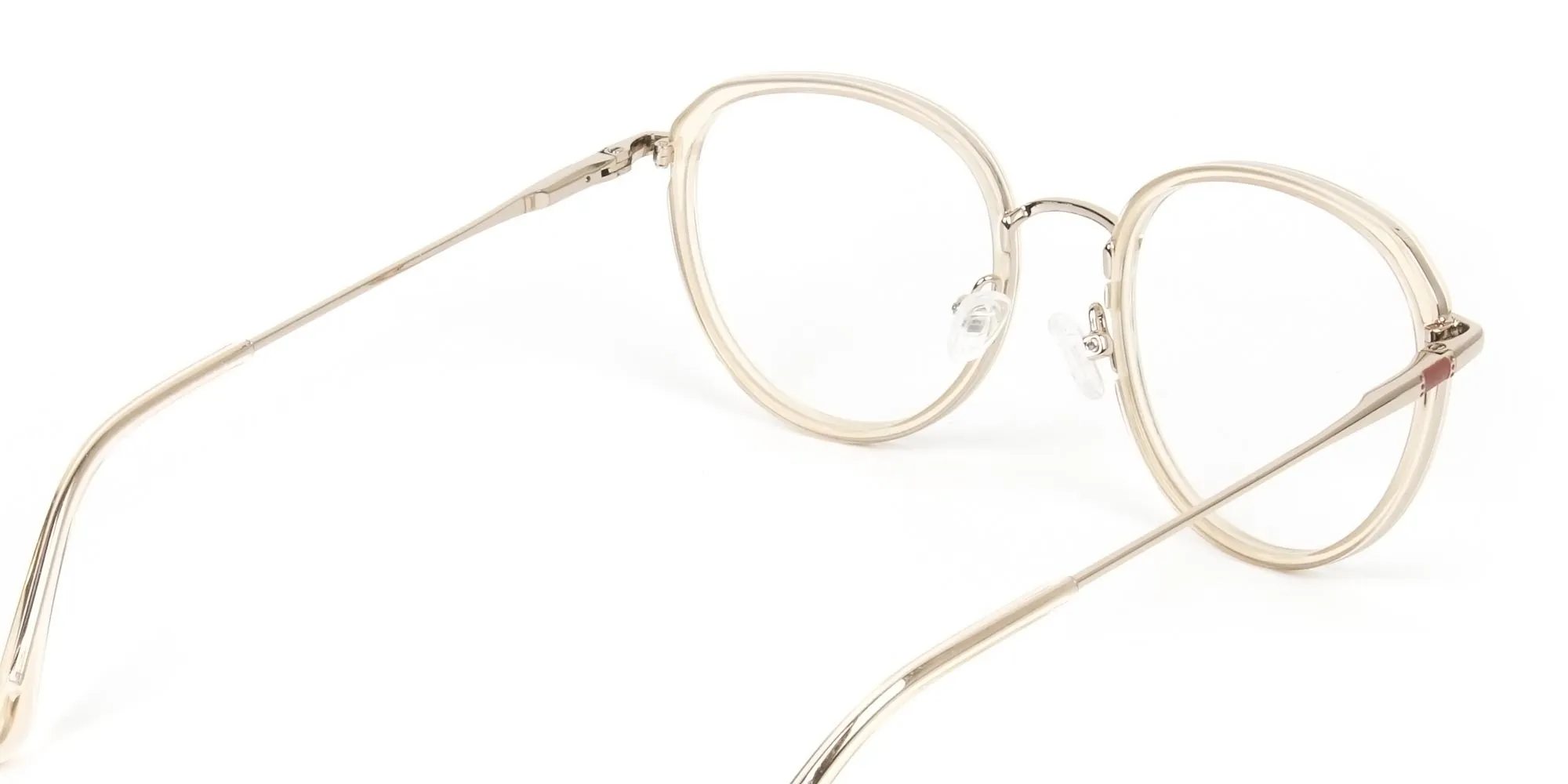 Rose Gold Thick Metal Round  Glasses - 1