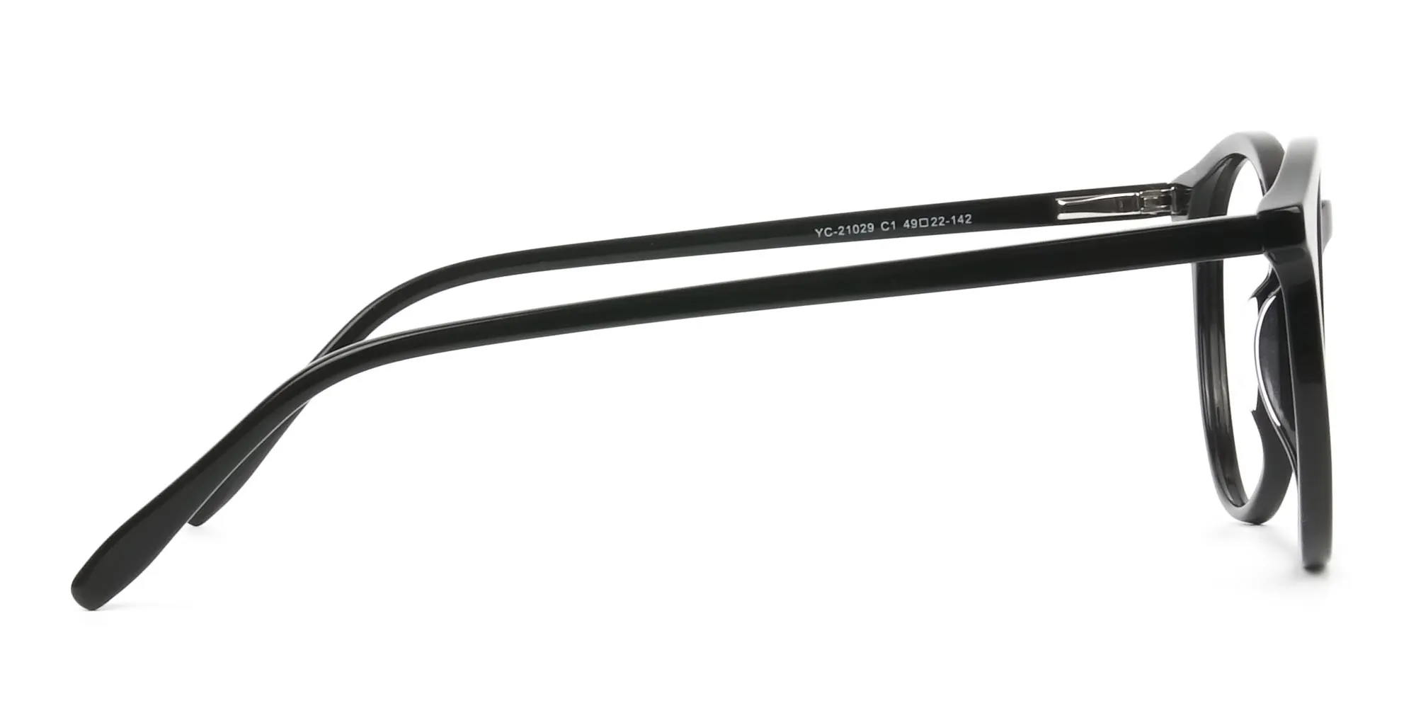 Black Thin frame glasses in Round - 2