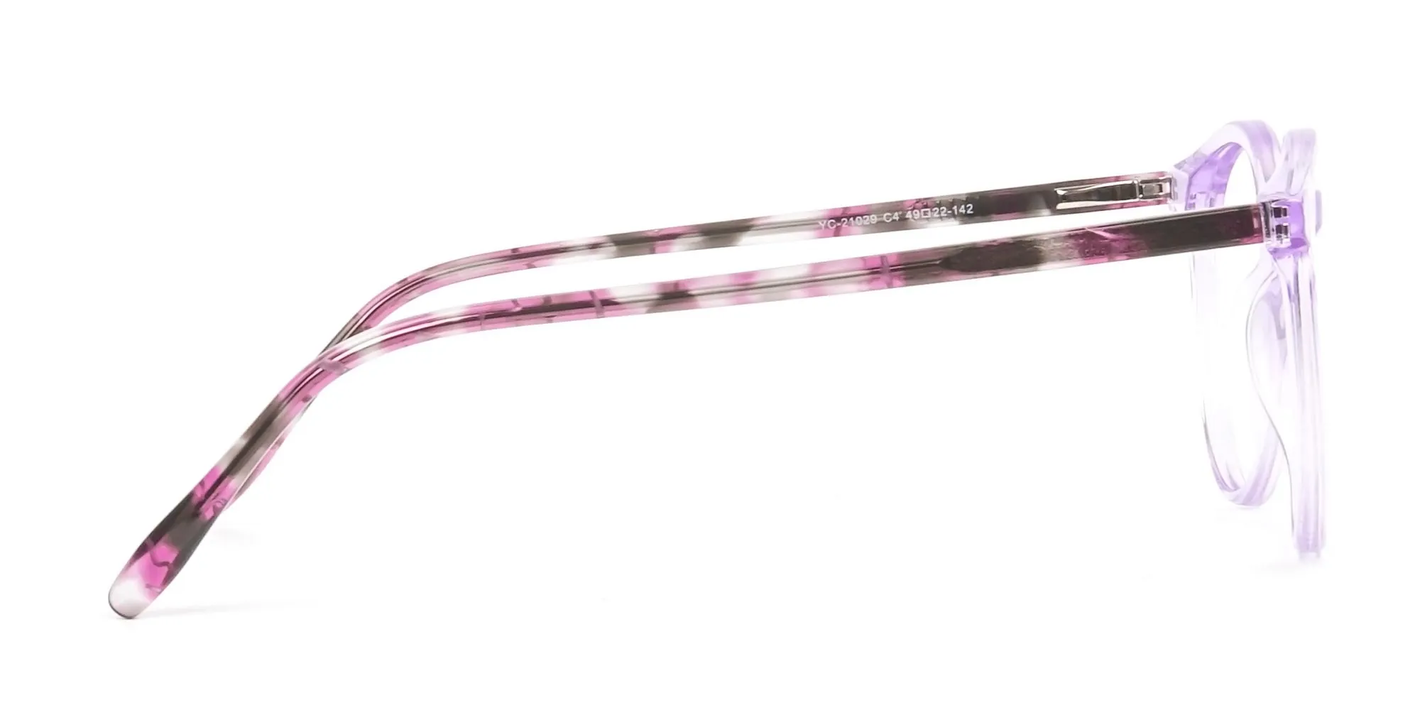 Crystal Pastel Purple & Rose Red Tortoise Glasses - 2