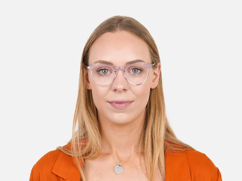 Crystal Pastel Purple & Rose Red Tortoise Glasses - 2