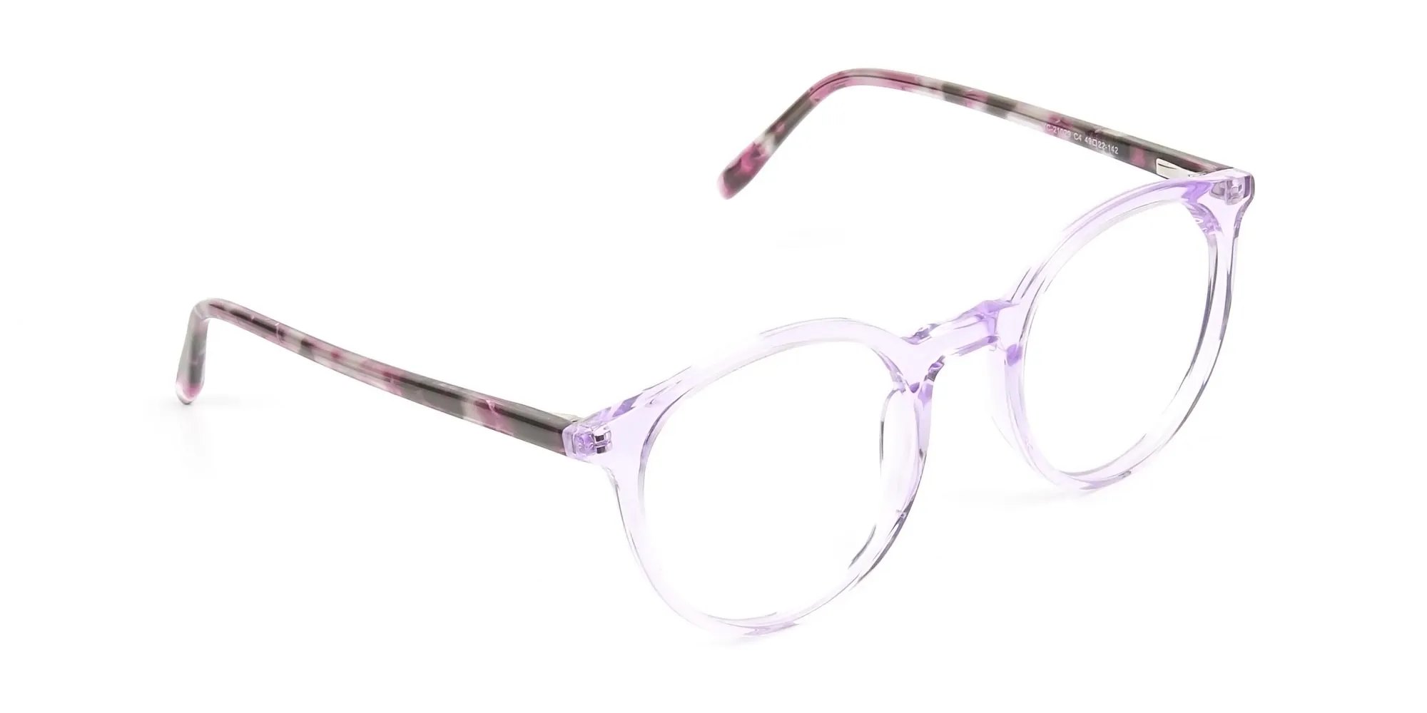 Crystal Pastel Purple & Rose Red Tortoise Glasses - 2