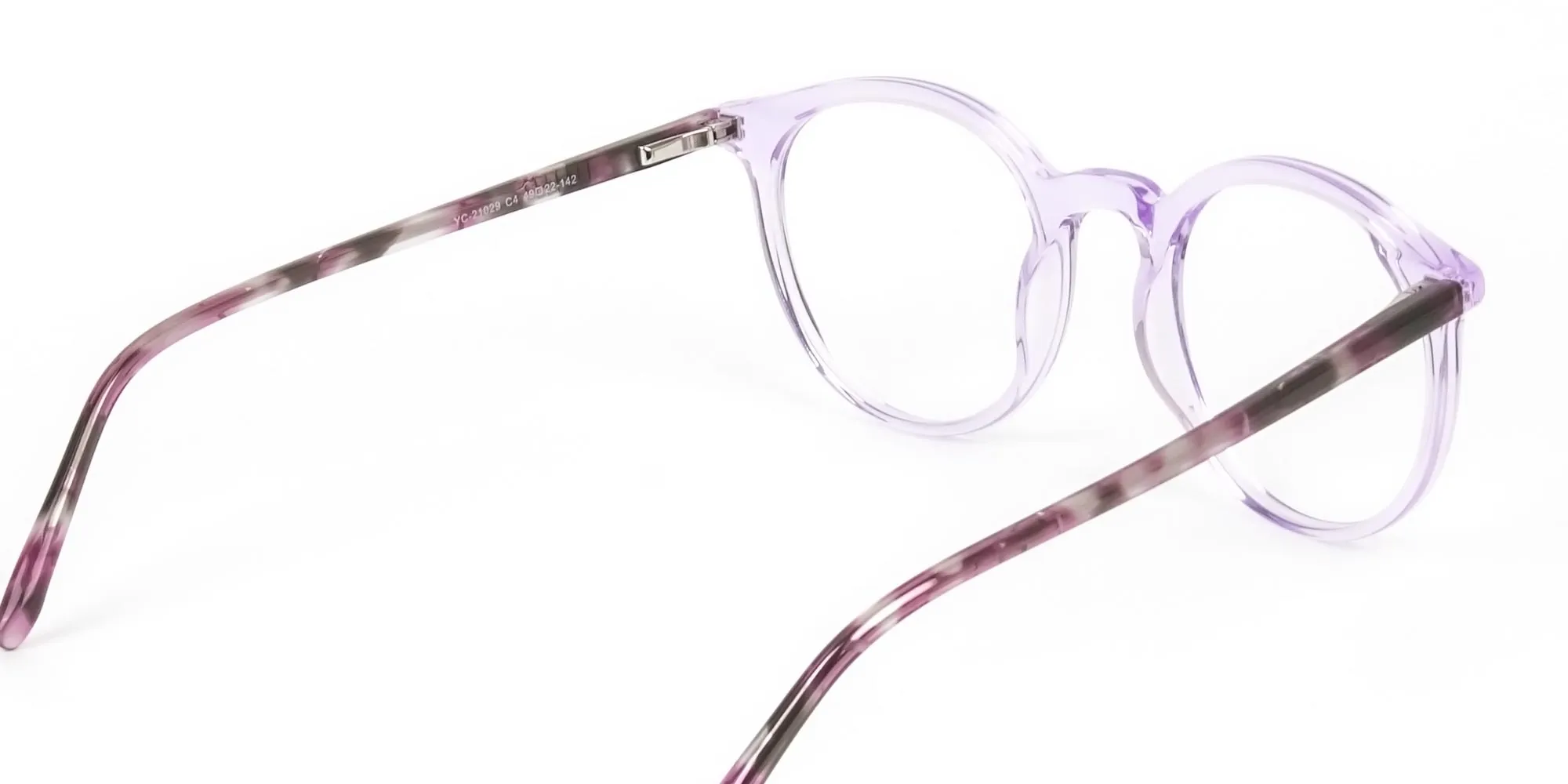 Crystal Pastel Purple & Rose Red Tortoise Glasses - 2