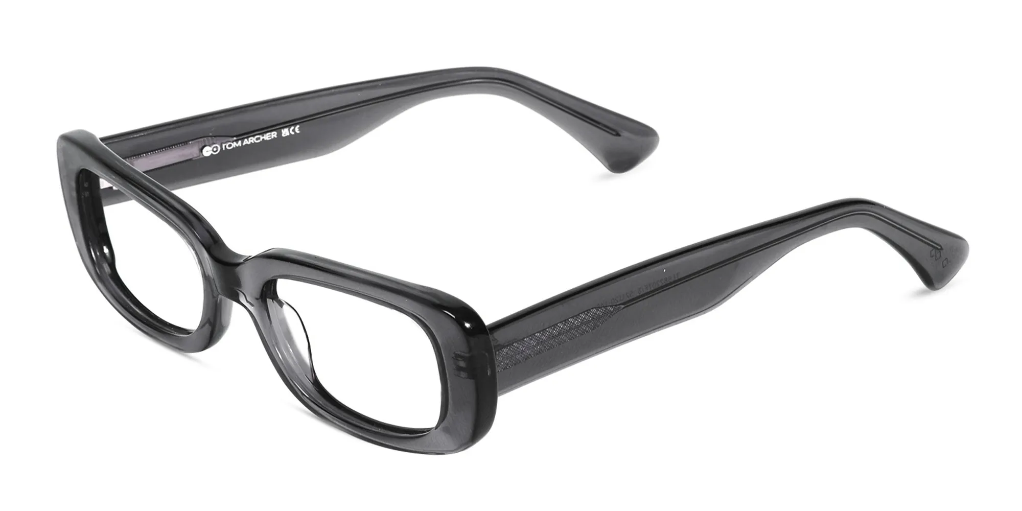 Crystal Gray Rectangular Full Rim Glasses-2 Crystal Gray Rectangular Full Rim Glasses-2