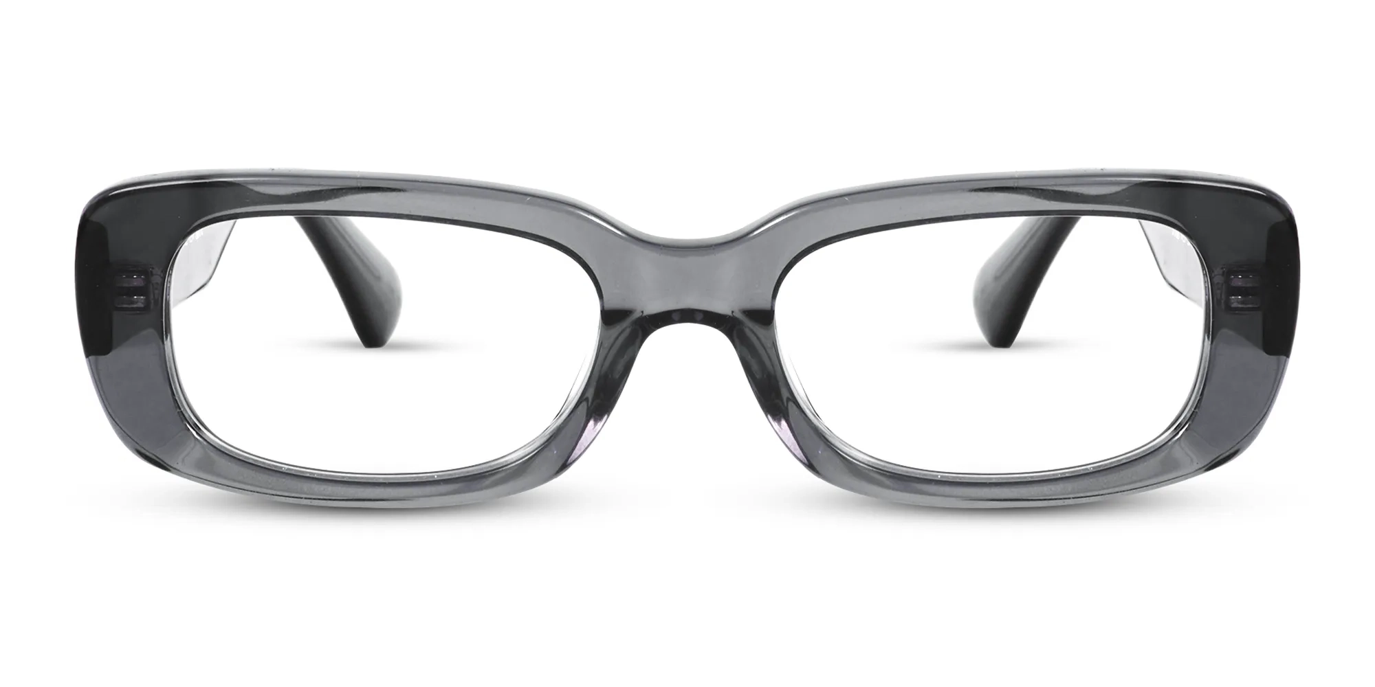 Crystal Gray Rectangular Full Rim Glasses-1 Crystal Gray Rectangular Full Rim Glasses-1