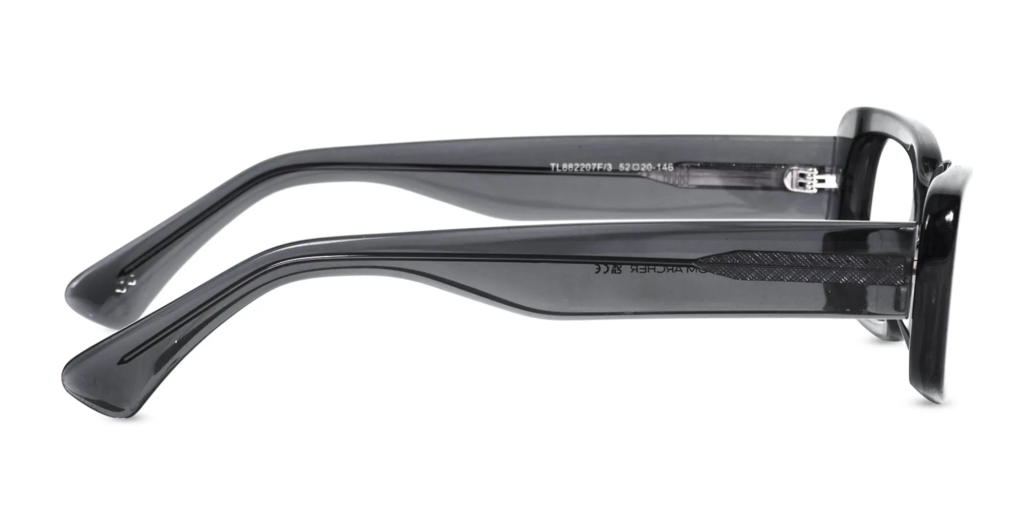 Crystal Gray Rectangular Full Rim Glasses-2