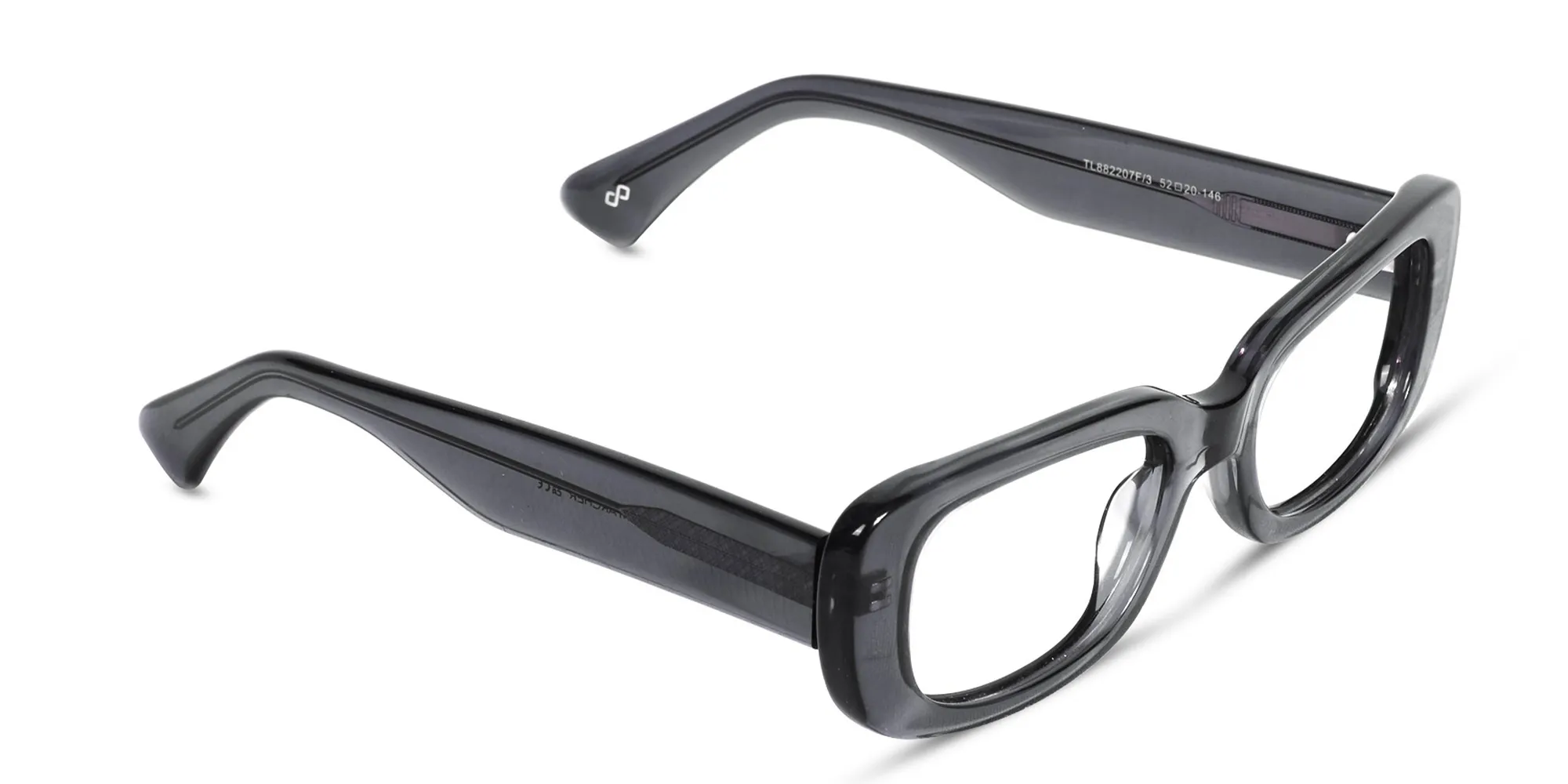 Crystal Gray Rectangular Full Rim Glasses-2