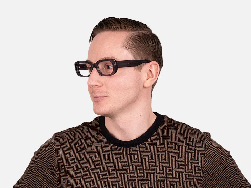 Crystal Gray Rectangular Full Rim Glasses-2