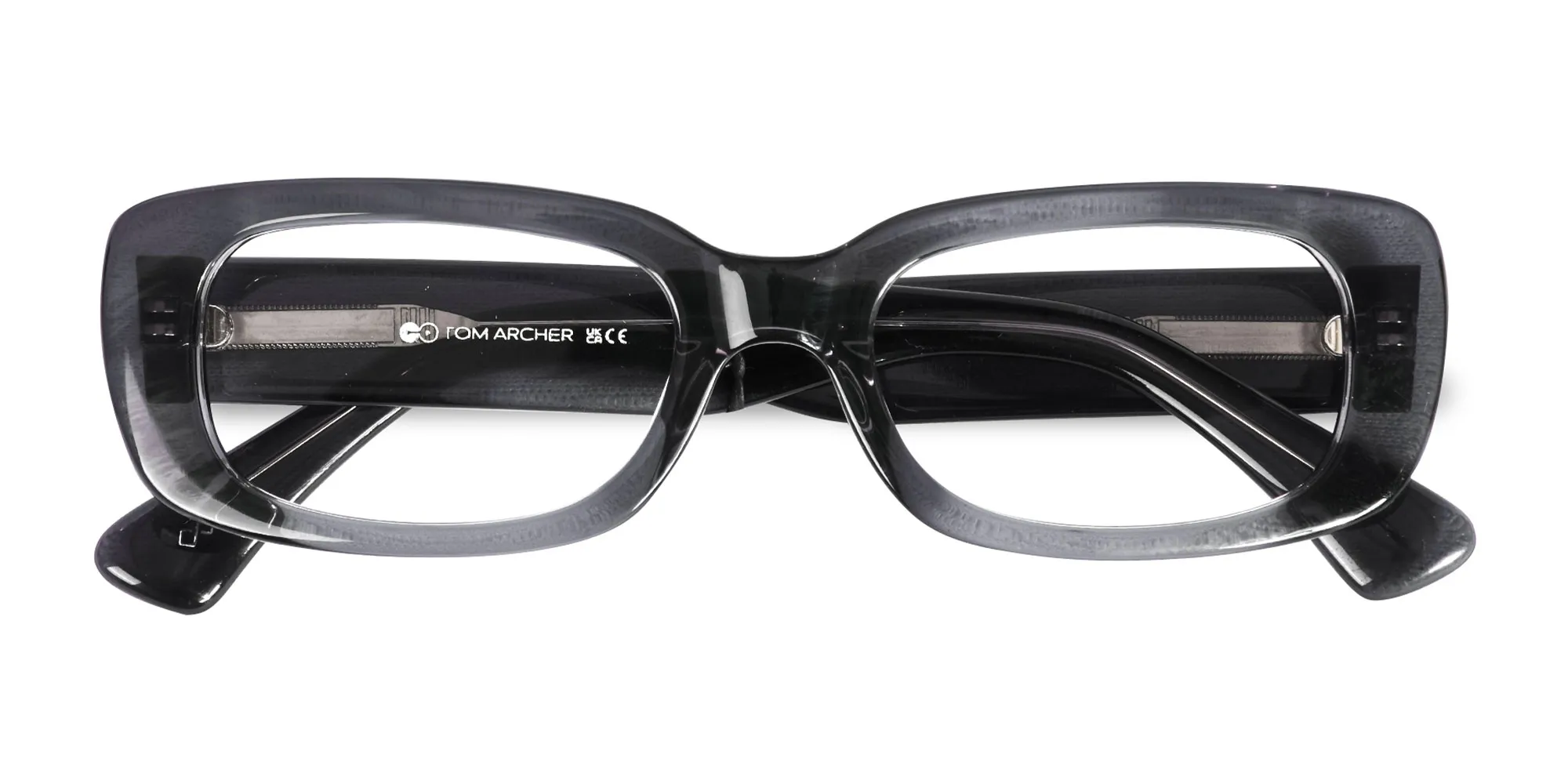 Crystal Gray Rectangular Full Rim Glasses-2