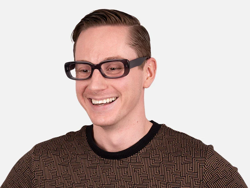 Crystal Gray Rectangular Full Rim Glasses-2