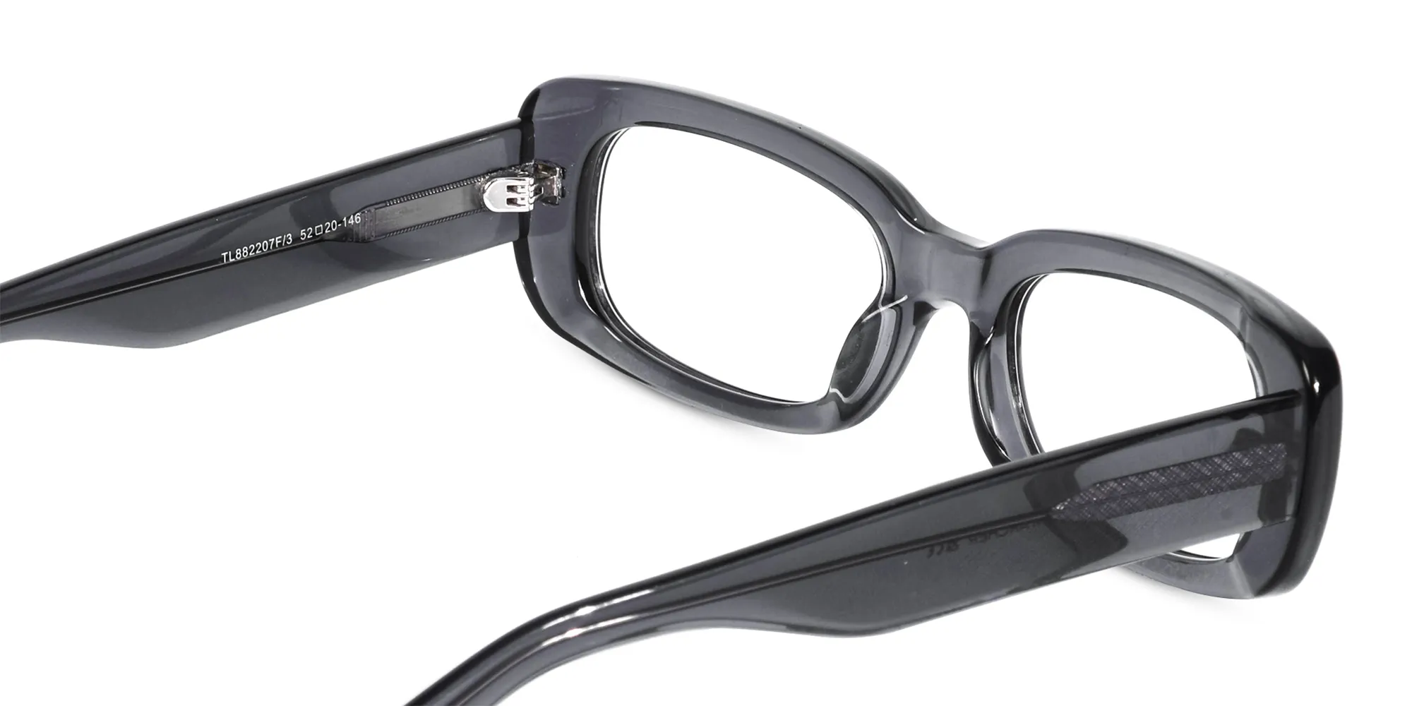 Crystal Gray Rectangular Full Rim Glasses-2