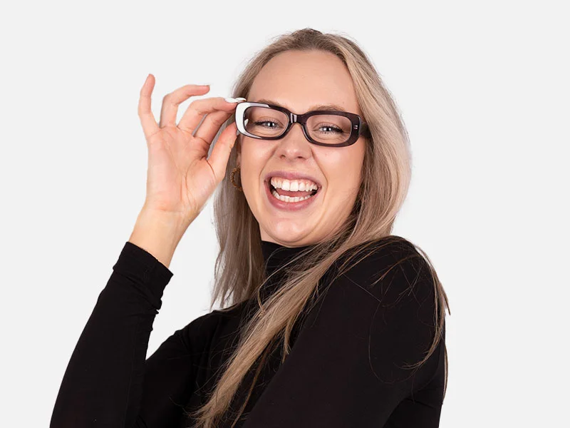 Crystal Gray Rectangular Full Rim Glasses-2