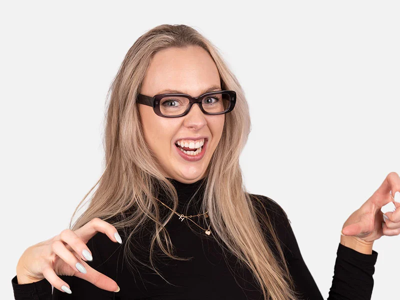 Crystal Gray Rectangular Full Rim Glasses-2