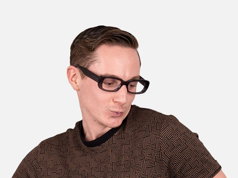 Crystal Gray Rectangular Full Rim Glasses-2