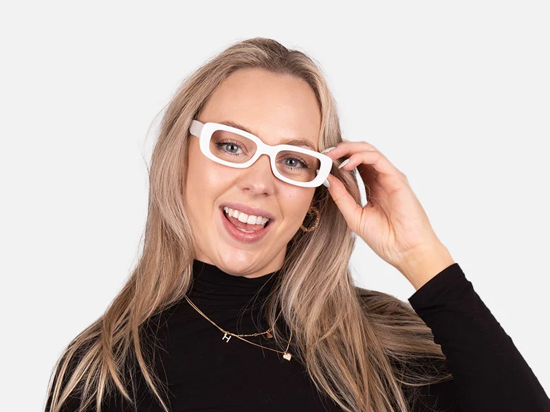 White Frame Glasses-2