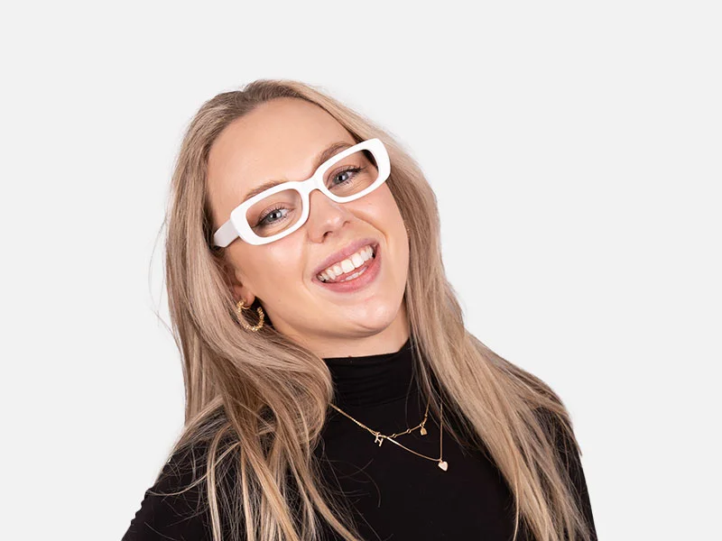 White Frame Glasses-2