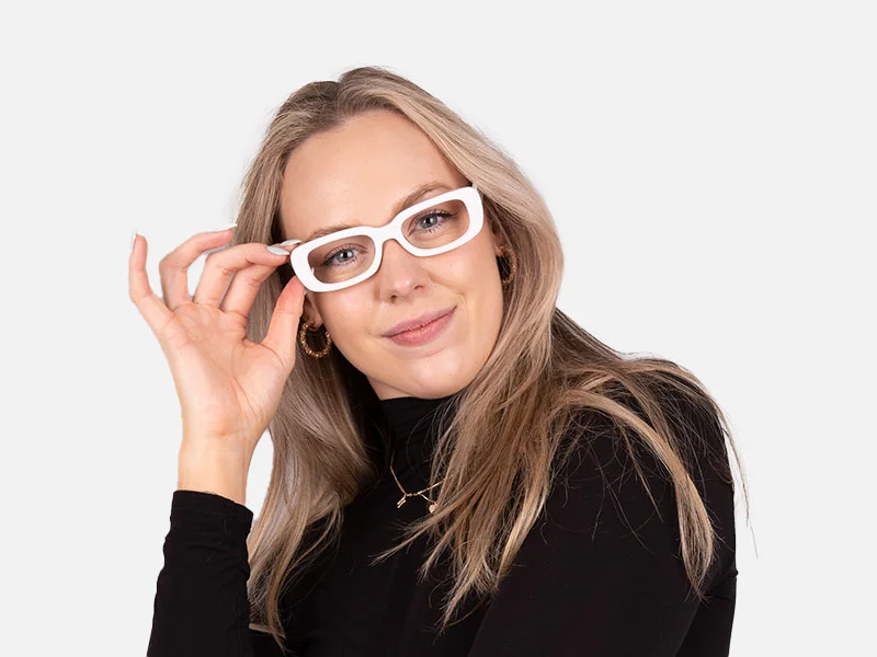 White Frame Glasses-2